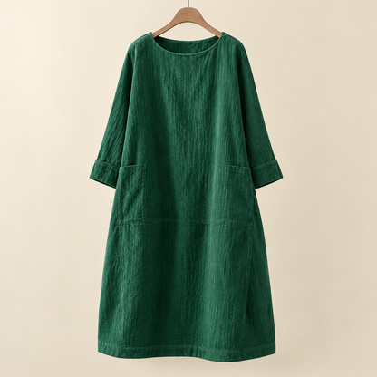 Damen Bequemes A-Linien Kleid über Dem Knie