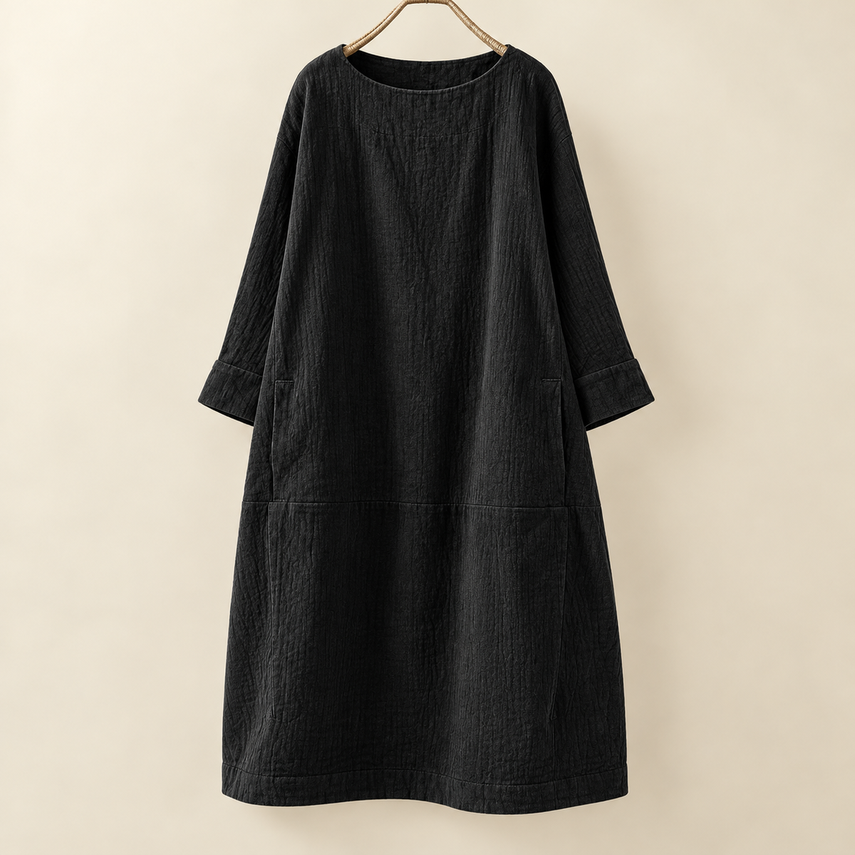 Damen Bequemes A-Linien Kleid über Dem Knie