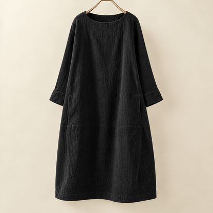 Damen Bequemes A-Linien Kleid über Dem Knie