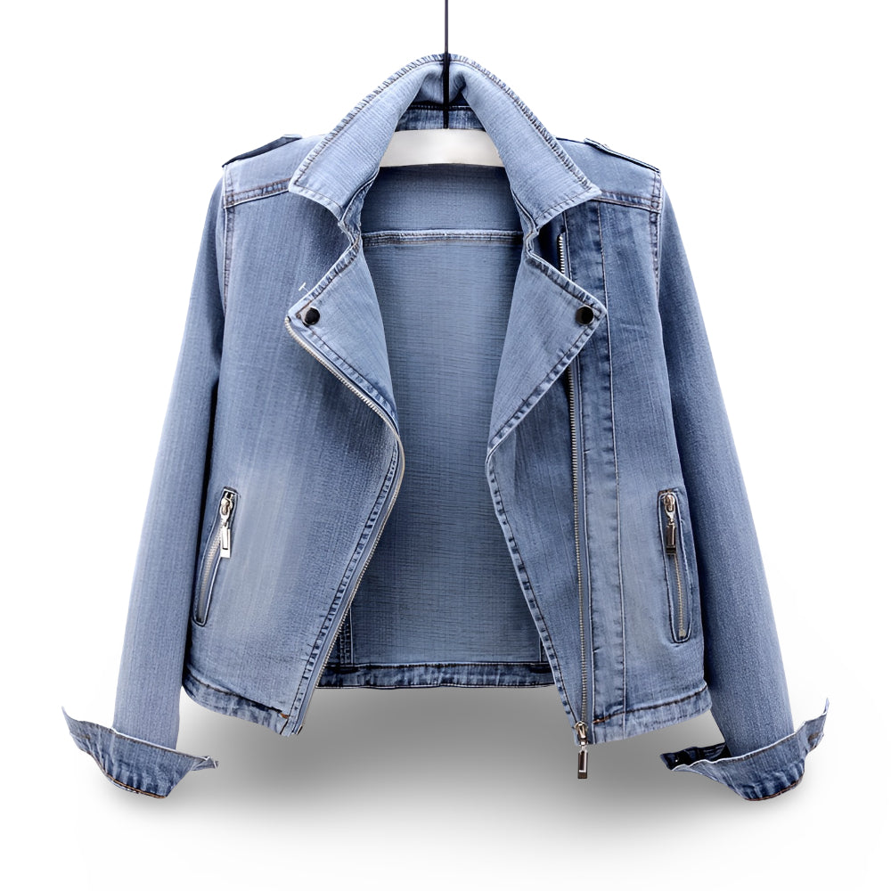 Damen Jacke Bikerlook Reißverschluss Alltagslook