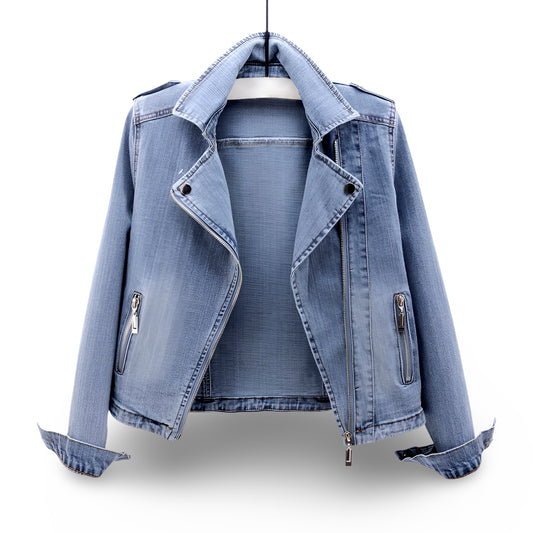 Women's jacket biker look zipper everyday look