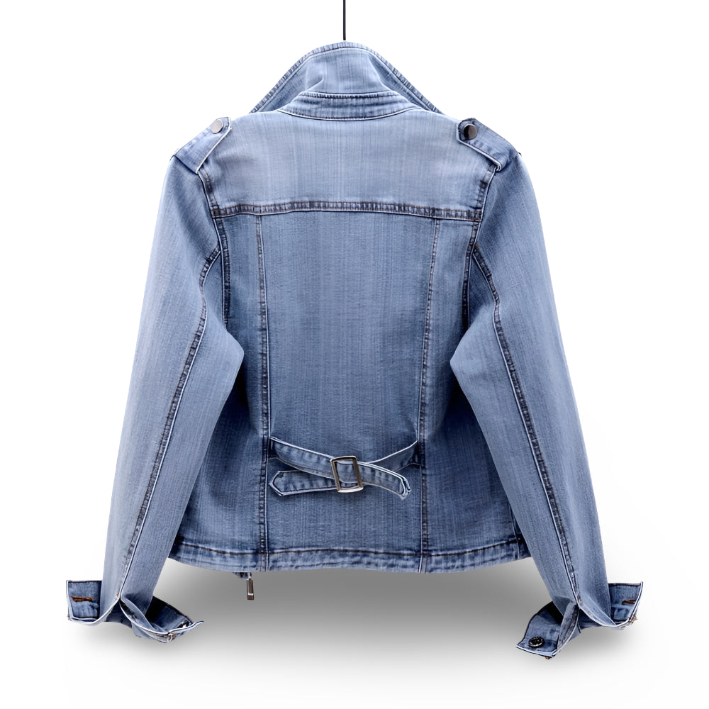 Damen Jacke Bikerlook Reißverschluss Alltagslook