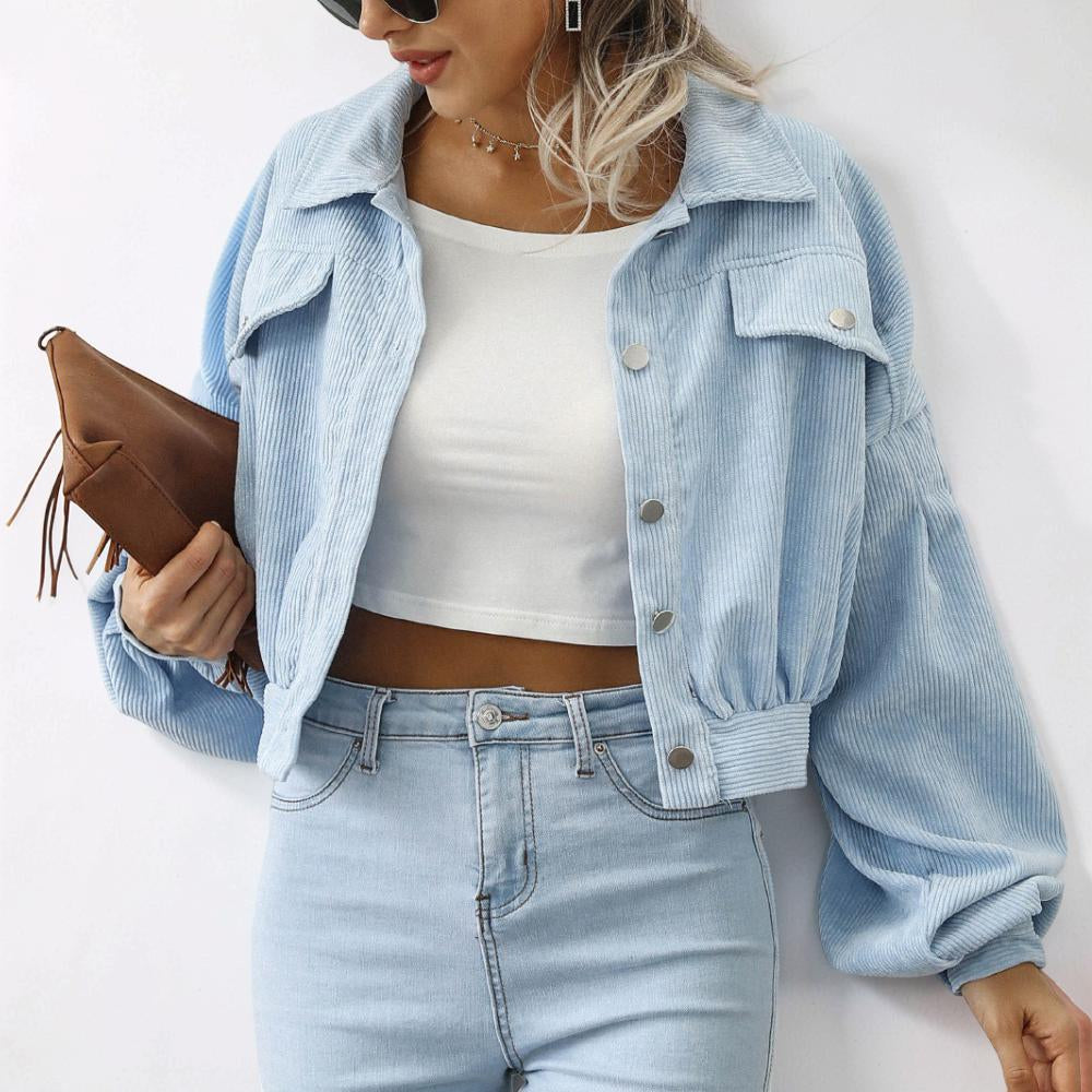 Damen Jacke Knopfleiste Freizeit Alltagslook