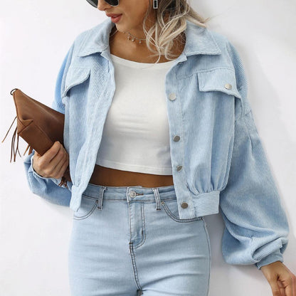 Damen Jacke Knopfleiste Freizeit Alltagslook