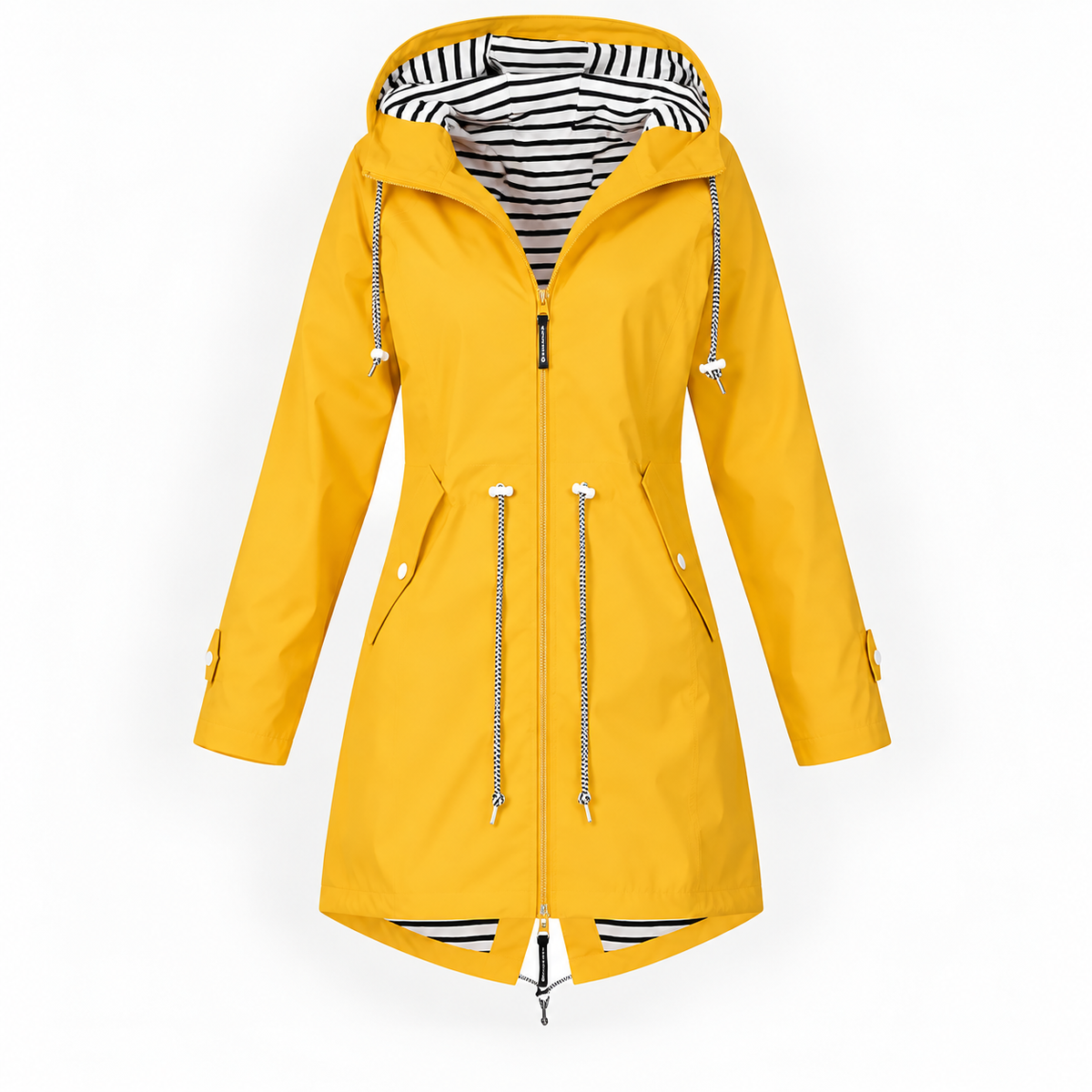 Damen Lange Modische Regenjacke Mit Kapuze | Regenjacke