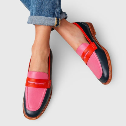 Mocasines de mujer con punta redonda, tipo slip-on, zapatos casuales