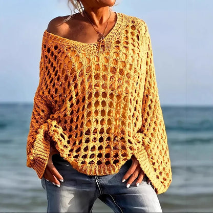 Pull femme pull en tricot col en V haut décontracté d'été