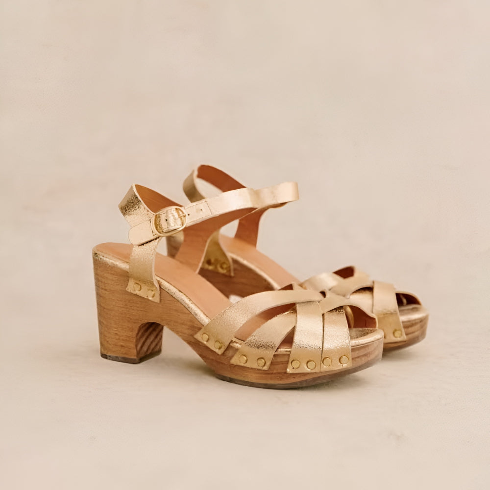 Sandalias de mujer con tacón bloque y tiras, zapatos de verano