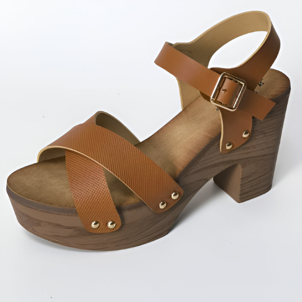 Sandalias de mujer con tacón bloque y tiras, zapatos de verano