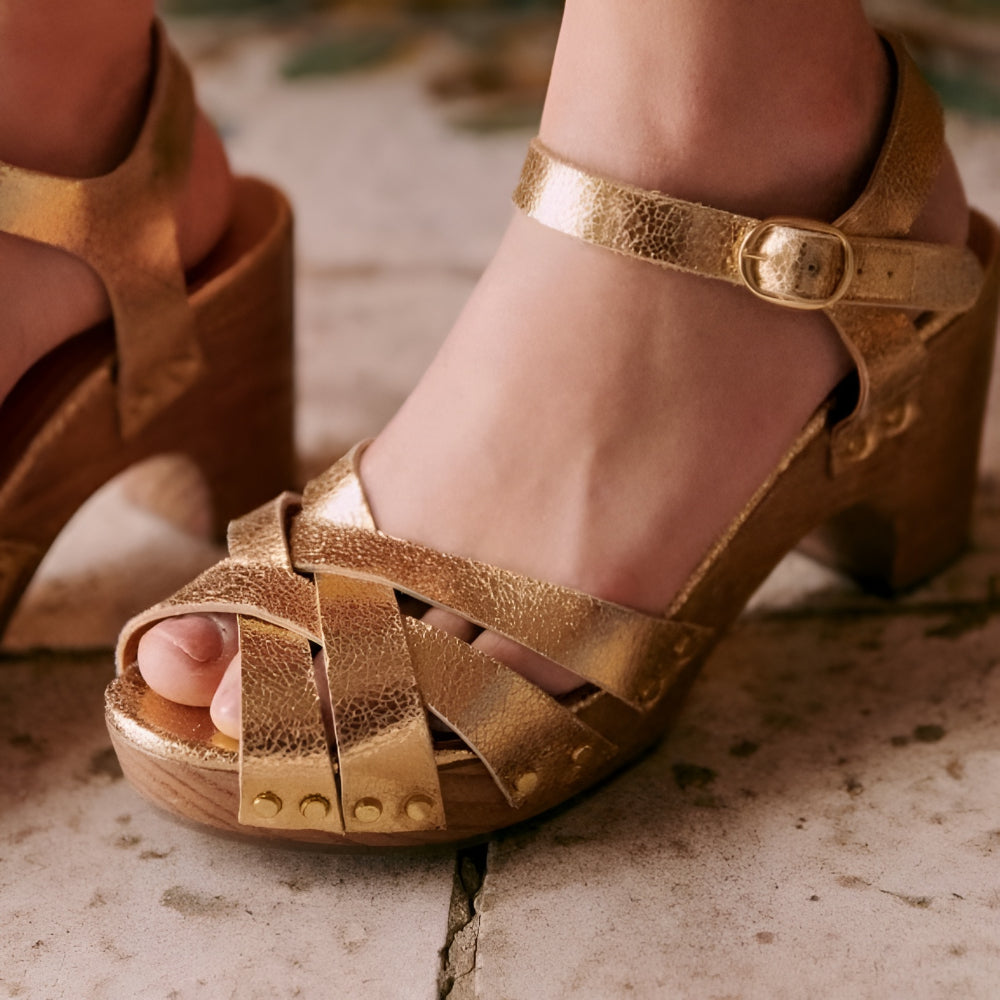 Sandalias de mujer con tacón bloque y tiras, zapatos de verano