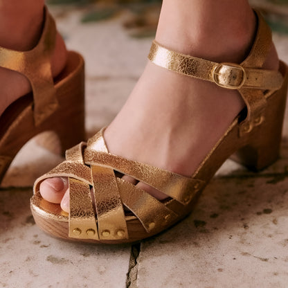 Sandalias de mujer con tacón bloque y tiras, zapatos de verano