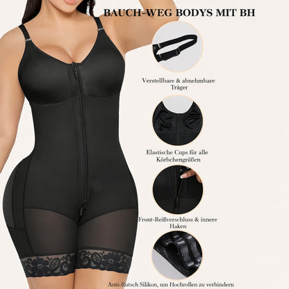 Damen Shapewear Body Bauch Formender Einteiler Mit Trägern