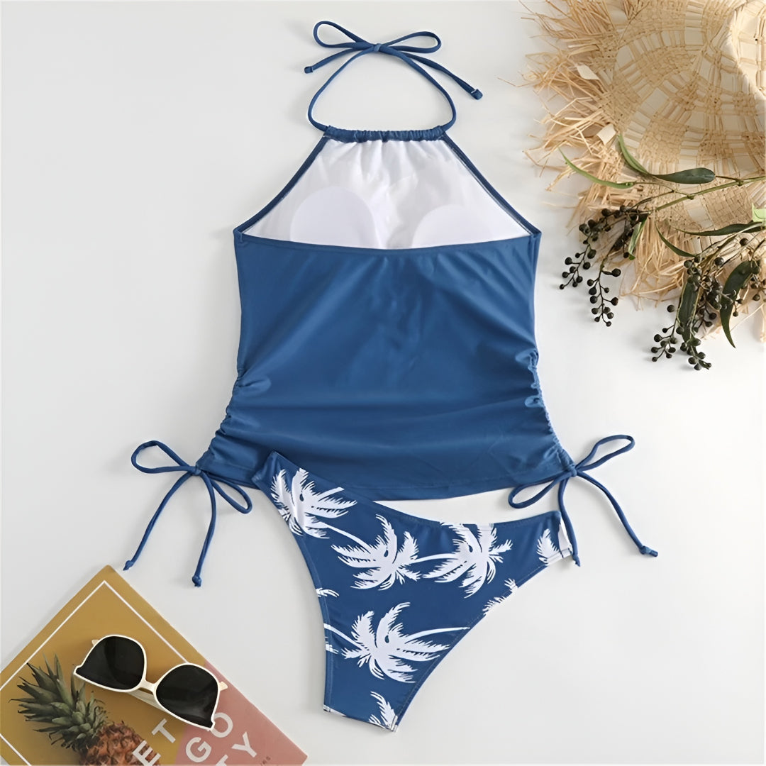 Bañador tankini de mujer para playa con cuello halter
