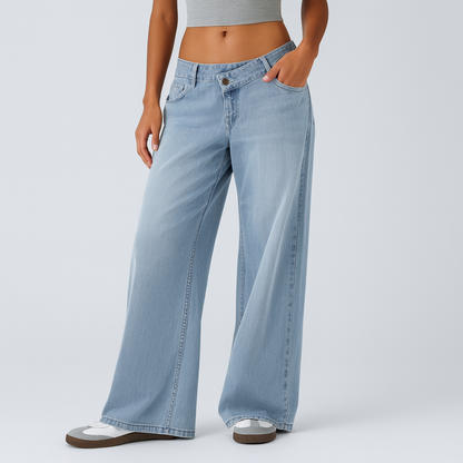 Pantalon baggy en tissu pour femmes Long Ample Élégant