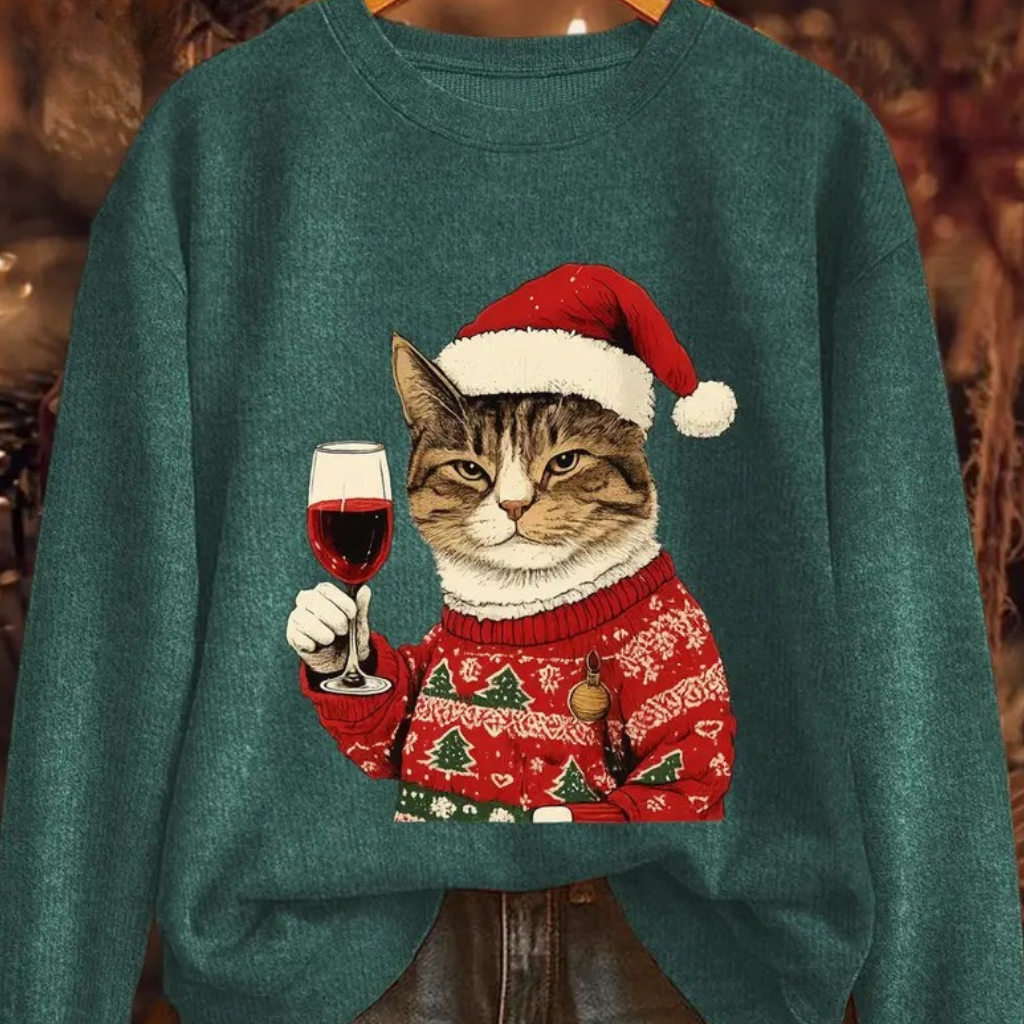 Damen Hässlicher Weihnachts Pullover Strick Sweatshirt Warm