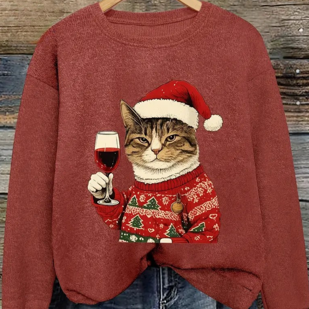 Damen Hässlicher Weihnachts Pullover Strick Sweatshirt Warm