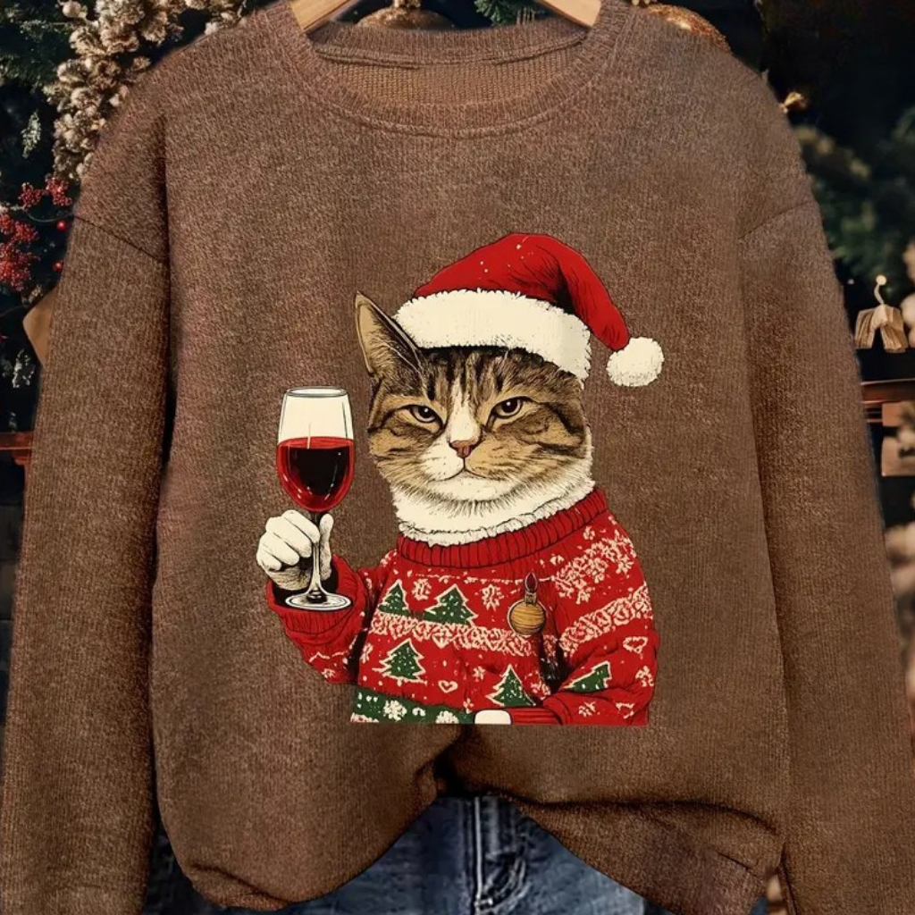 Damen Hässlicher Weihnachts Pullover Strick Sweatshirt Warm