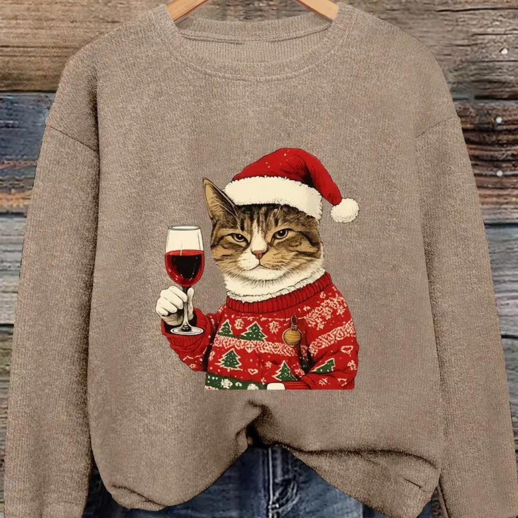 Damen Hässlicher Weihnachts Pullover Strick Sweatshirt Warm