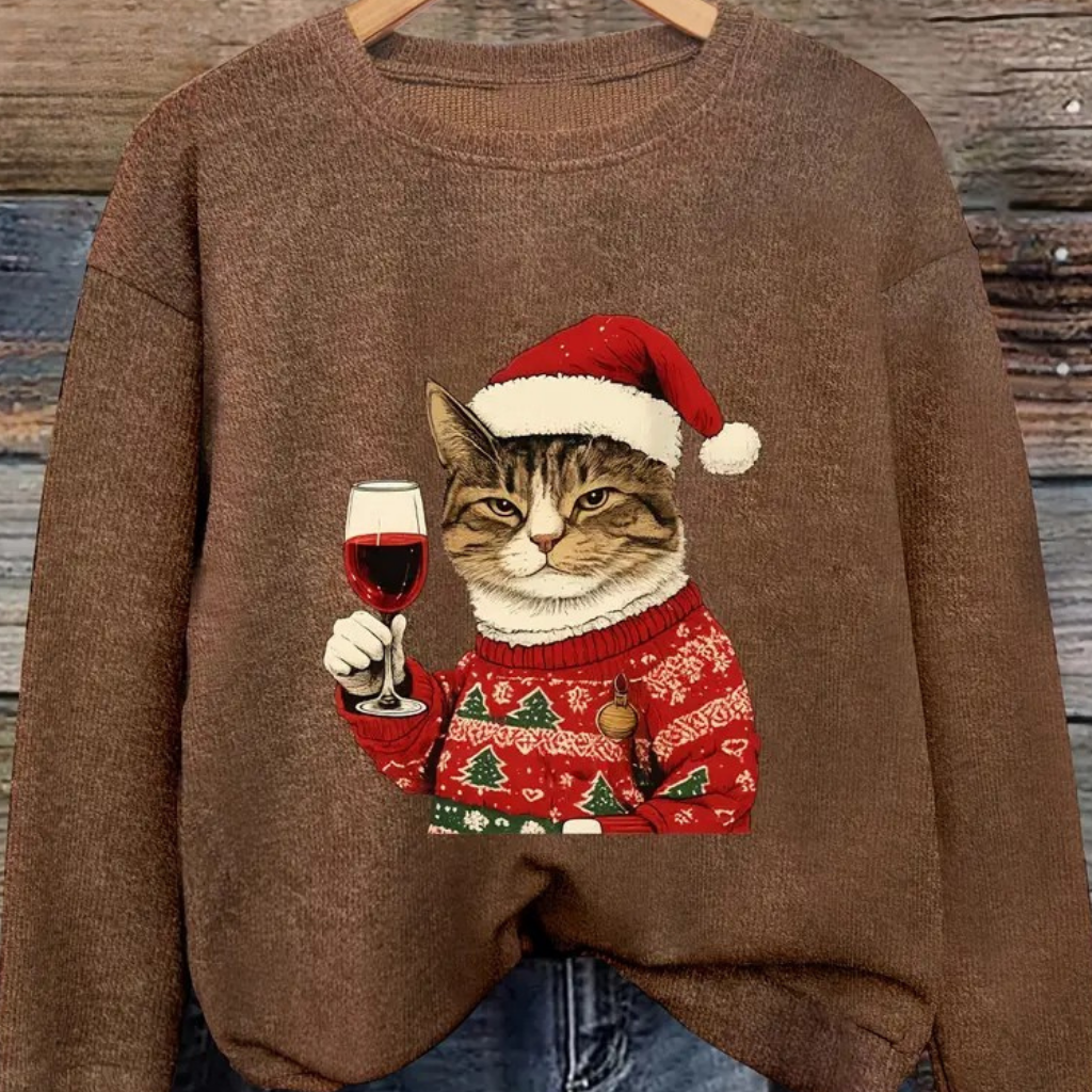 Damen Hässlicher Weihnachts Pullover Strick Sweatshirt Warm