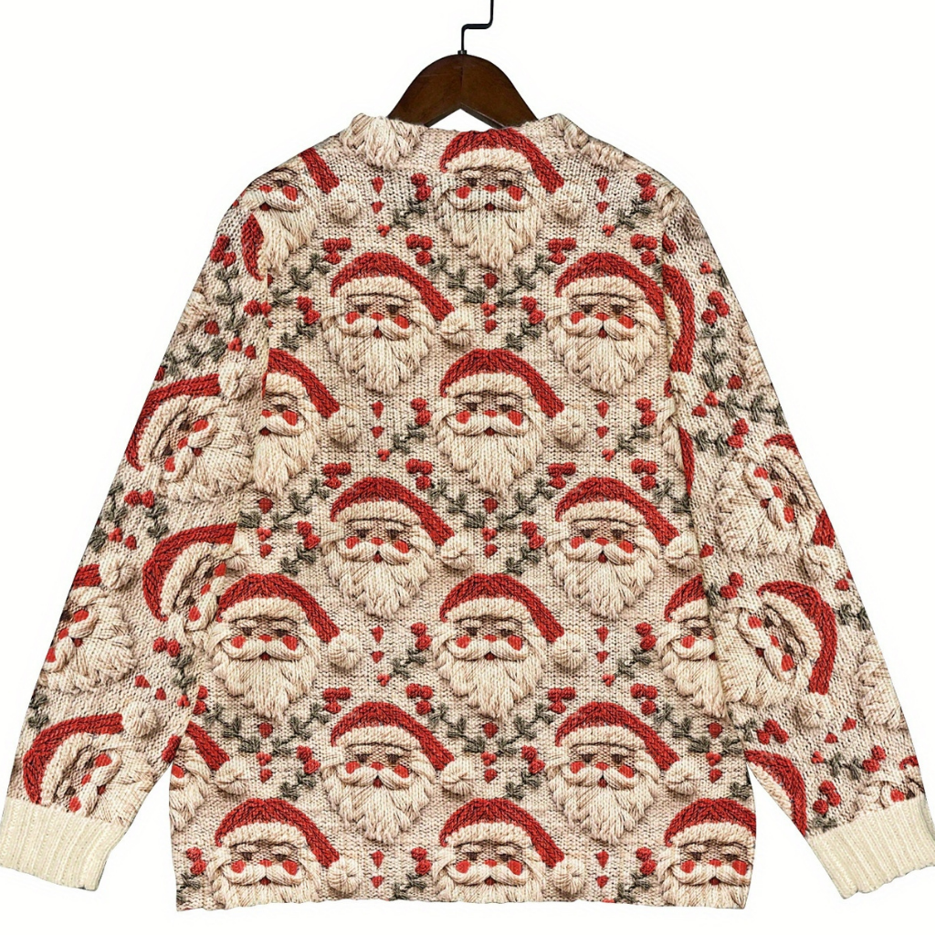 Damen Hässlicher Weihnachts Strickjacke Cardigan Warm Bedruckt