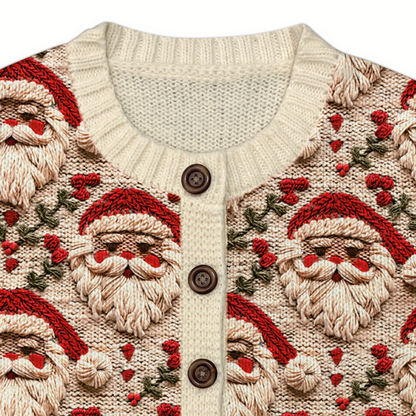 Damen Hässlicher Weihnachts Strickjacke Cardigan Warm Bedruckt