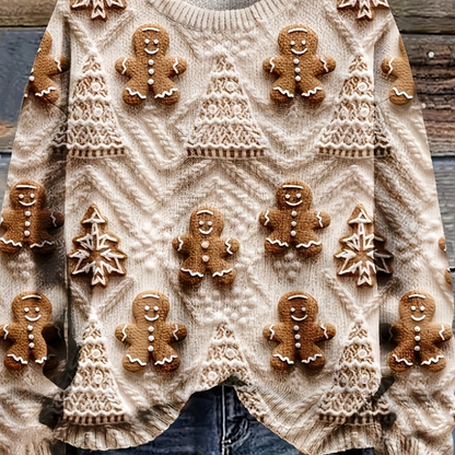 Damen Hässlicher Weihnachtspullover Strick Oversize Warm