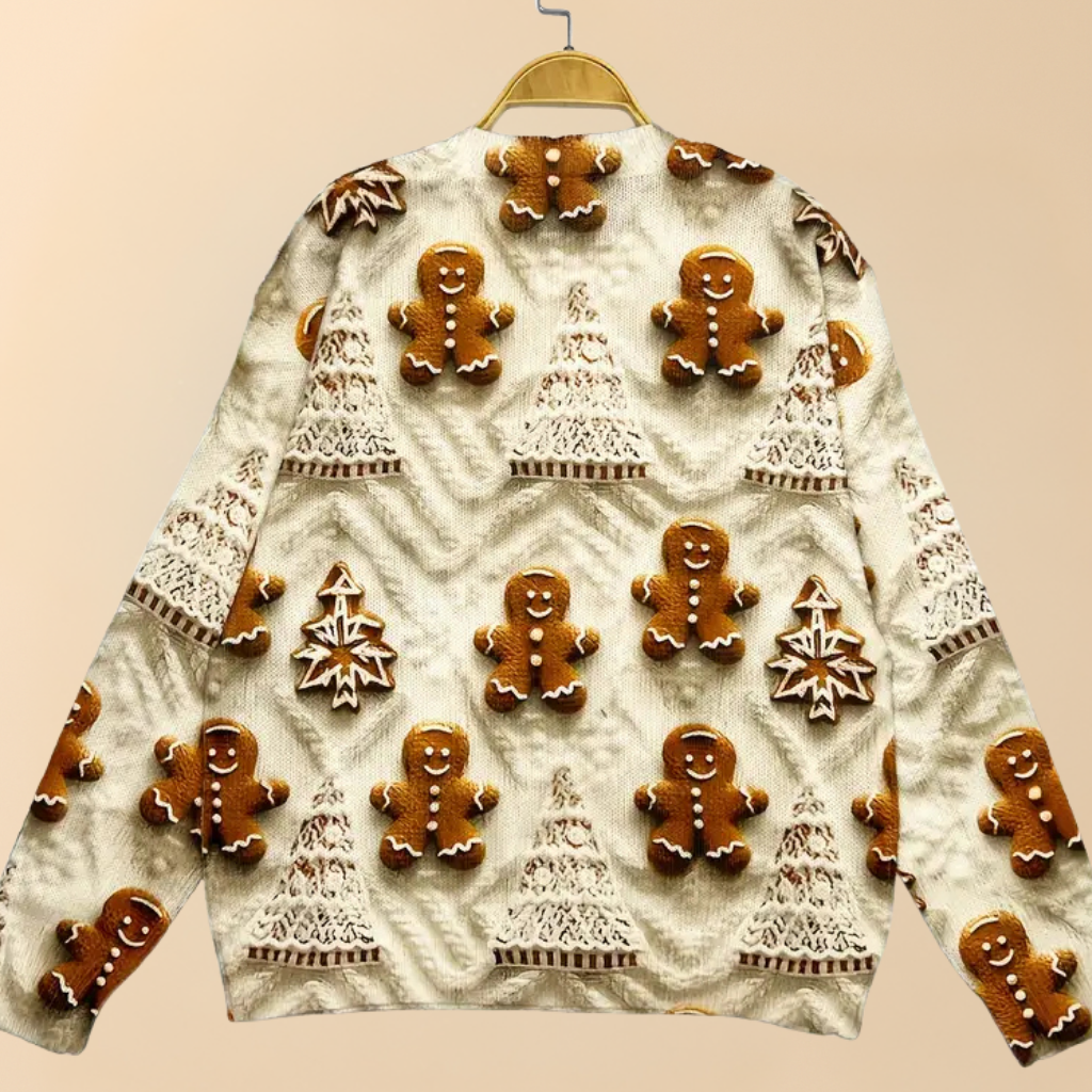 Damen Hässlicher Weihnachtspullover Strick Oversize Warm