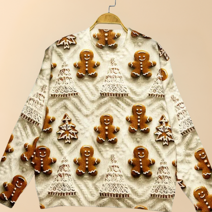 Damen Hässlicher Weihnachtspullover Strick Oversize Warm