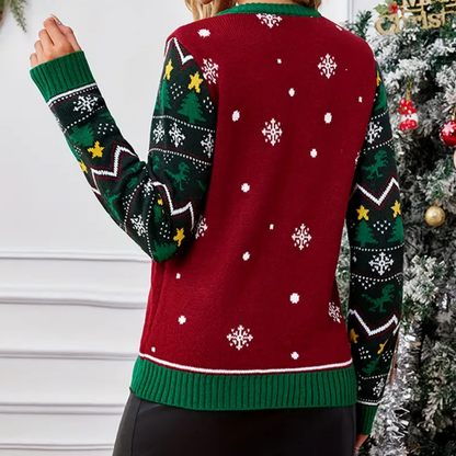 Damen Hässlicher Weihnachtspullover Strick Warm