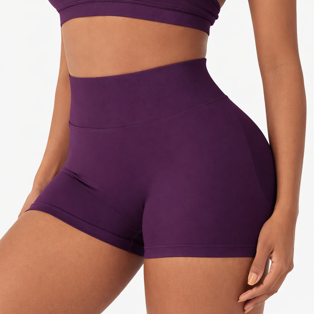 Shorts Fitness Femme Taille Haute Cuissard Gainant
