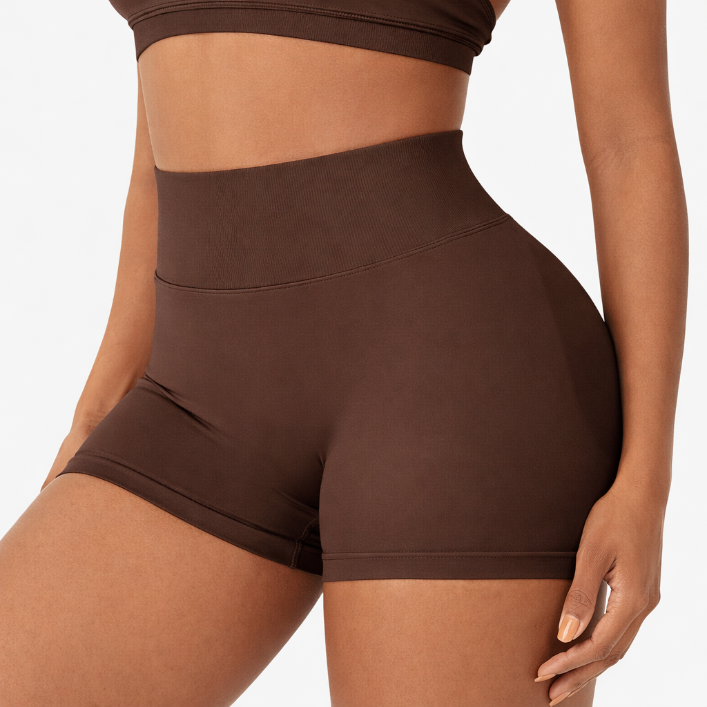 Shorts Fitness Femme Taille Haute Cuissard Gainant
