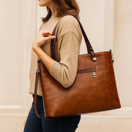 Work Bag Women Vintage Leather Tote Handbag Office Travel