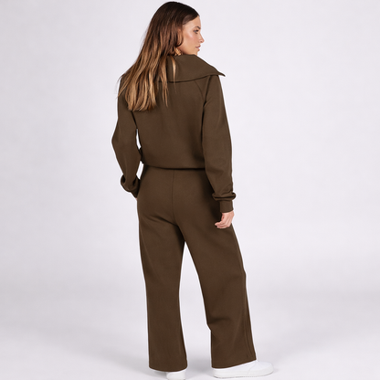 Pantalon moderne femme ensemble haut style festif