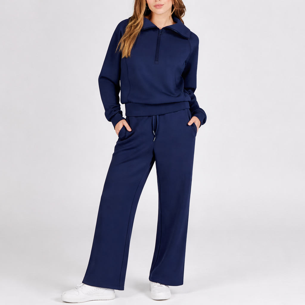 Pantalon moderne femme ensemble haut style festif
