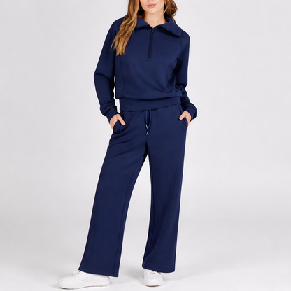 Pantalon moderne femme ensemble haut style festif