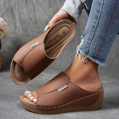 Sandali da donna con zeppa, slip-on, scarpe casual per tutti i giorni