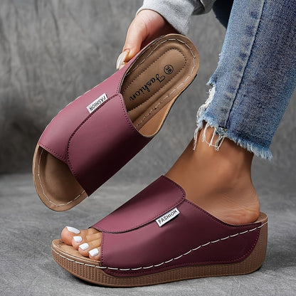 Sandali da donna con zeppa, slip-on, scarpe casual per tutti i giorni