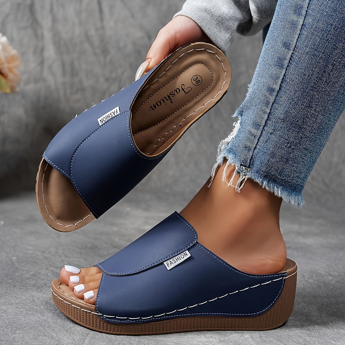 Sandali da donna con zeppa, slip-on, scarpe casual per tutti i giorni