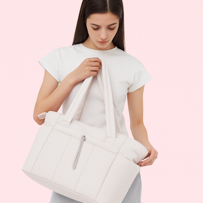 Damen Shopper Schultertasche Große Handtasche Reißverschluss