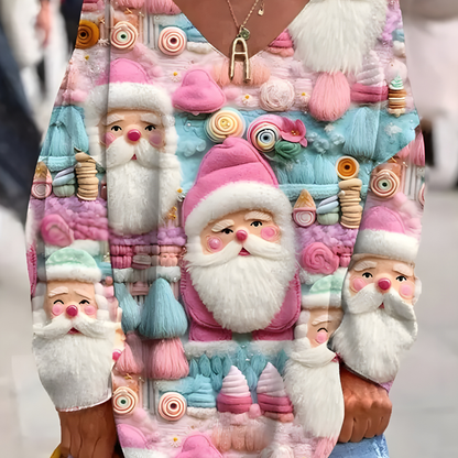 Damen Weihnachts Pullover Warm Oversize Sweatshirt Lang Strick