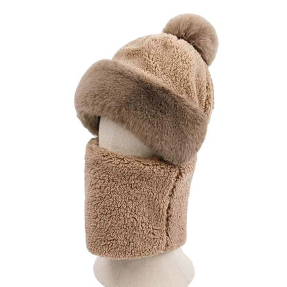 Damen Winter Beanie Mütze Set Warm Kuschelig