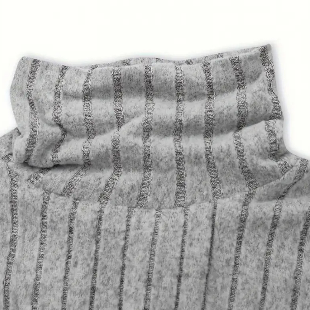 Damen Winter Rollkragen Pullover Warm Gerippt Figurbetont