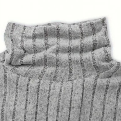 Damen Winter Rollkragen Pullover Warm Gerippt Figurbetont