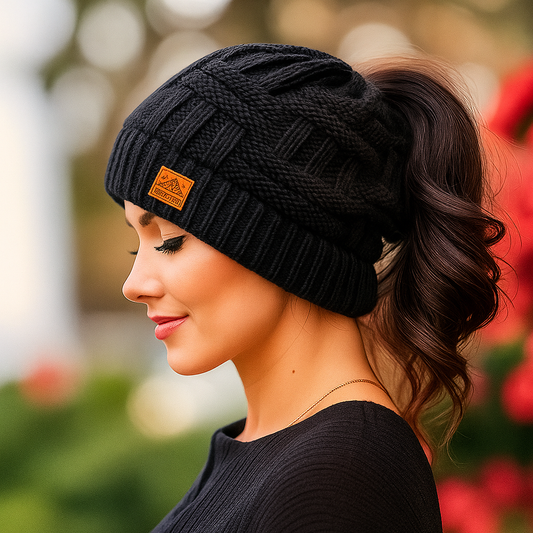 Damen Winter Beanie Strickmütze Zopfmuster Geschenk Warm Mütze