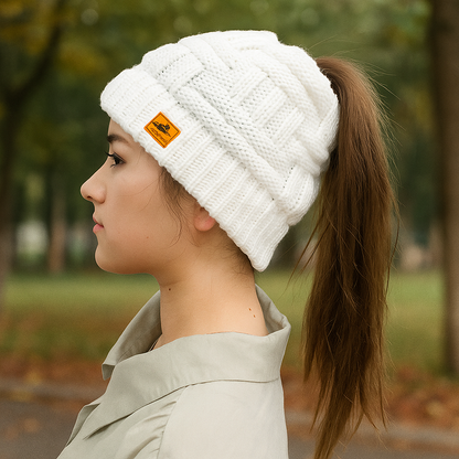 Damen Winter Beanie Strickmütze Zopfmuster Geschenk Warm Mütze