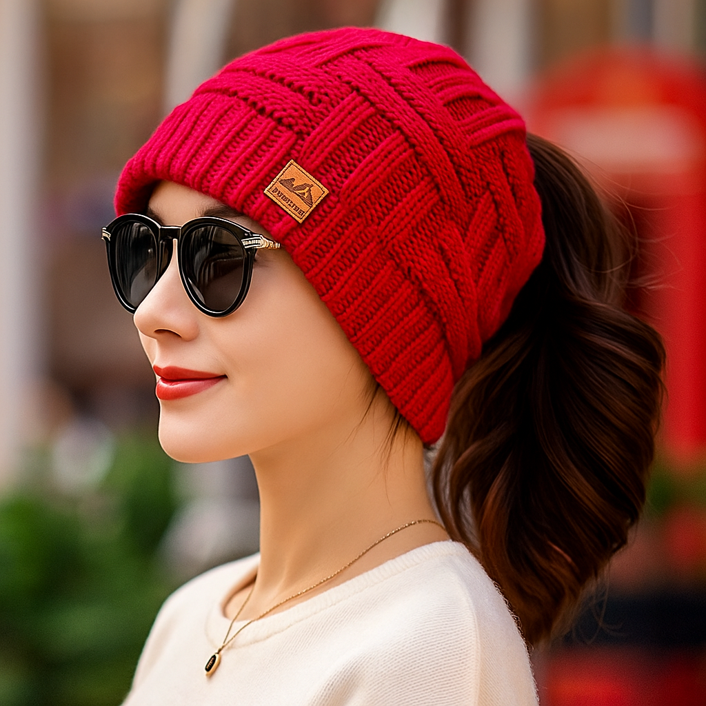 Damen Winter Beanie Strickmütze Zopfmuster Geschenk Warm Mütze