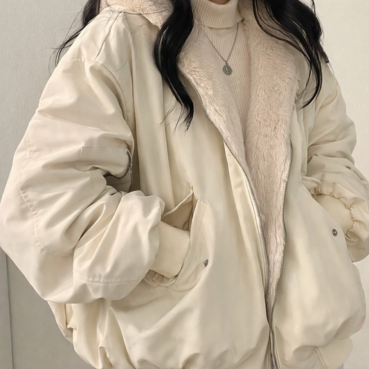 Women’s Winter Teddy Jacket Warm Transitional Short Lightweight