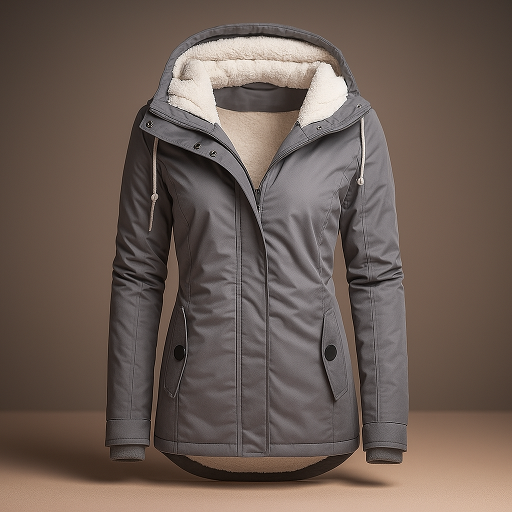 Damen Winter Warme Jacke Lang Gefüttert Parkastil