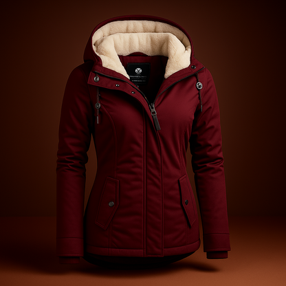 Damen Winter Warme Jacke Lang Gefüttert Parkastil