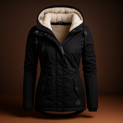 Damen Winter Warme Jacke Lang Gefüttert Parkastil